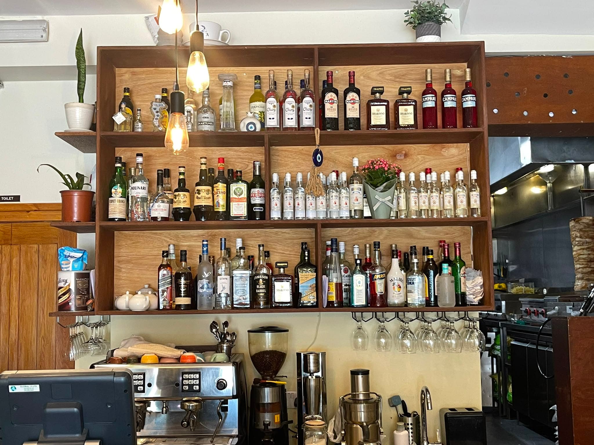 The bar at Greek Unique